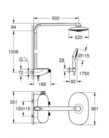 Душевая стойка Grohe Rainshower Smart Control 26250000