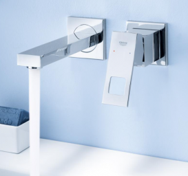 Смеситель для раковины однорычажный настенный Grohe коллекция Eurocube хром 19895000