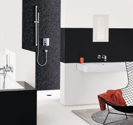 Смеситель для раковины однорычажный настенный Grohe коллекция Eurocube хром 19895000