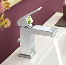 Смеситель для раковины однорычажный с донным клапаном Grohe коллекция Eurocube хром 23127000