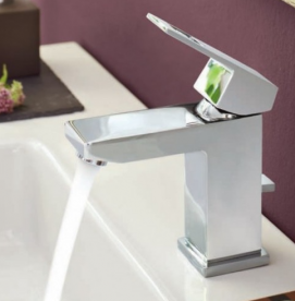 Смеситель для раковины однорычажный с донным клапаном Grohe коллекция Eurocube хром 2312700E