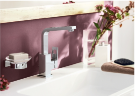 Змішувач для раковини одноважеля з донним клапаном Grohe колекція Eurocube хром 23135000