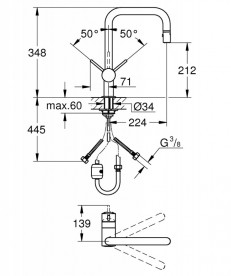 Змішувач для кухні Grohe Flair змішувач з висувною лійкою 32455000