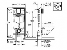 Система инсталляции для подвесного унитаза Grohe Rapid SL Fresh 5в1 50х113х14 5 39000000
