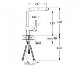Змішувач для кухні з висувною лійкою Grohe Minta змішувач 32168000