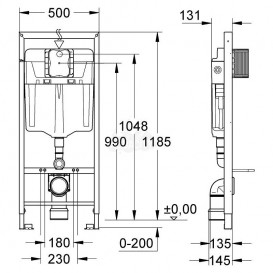 Система інсталяції для підвісного унітазу Grohe Rapid SL 50х118х14 38528000