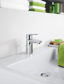 Смеситель для раковины однорычажный с донным клапаном Grohe колекция BauEdge хром 23328000