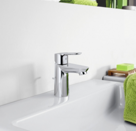 Смеситель для раковины однорычажный с донным клапаном Grohe колекция BauEdge хром 23328000