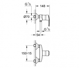 Смеситель для душа настенный однорычажный Grohe коллекция Start хром 32279000