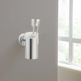 Стакан для зубных щеток Hansgrohe Logis с держателем хром/белый 40518000