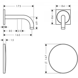 Смеситель для раковины электронный сенсорный настенный Hansgrohe Axor Uno2 хром 38119000