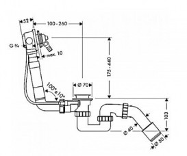 Hansgrohe Exafill излив на ванну с набором 58125180
