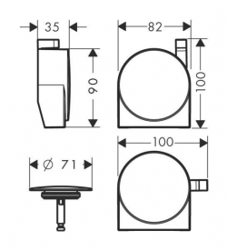 Hansgrohe Exafill S Наружная часть для слива-перелива 58117820