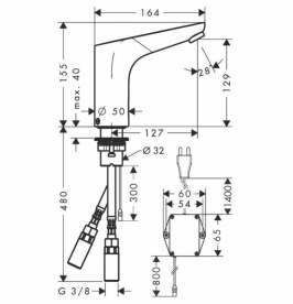 Смеситель для раковины электронный сенсорный Hansgrohe коллекция Focus хром 31174000