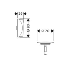 Hansgrohe Наружная часть сифона для нестандартной ванны 58185000