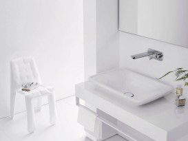 Змішувач для раковини з джойстиком настінний прихований Hansgrohe PuraVida хром / білий 15084400