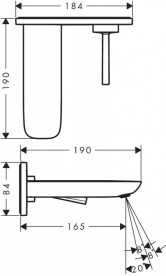 Змішувач для раковини з джойстиком настінний прихований Hansgrohe PuraVida хром / білий 15084400