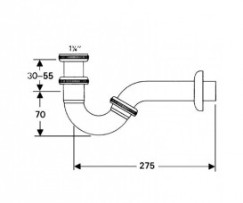 Сифон для біде Hansgrohe трубчастий хром 55237000
