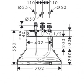Прихована частина змішувача змішувача для ванної Hansgrohe на 3 отвори 13437180