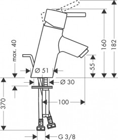 Змішувач для раковини одноважільний Hansgrohe колекція Talis S хром 32020000