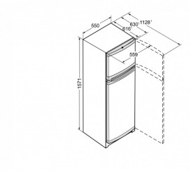 Холодильник двокамерний Liebherr CT 2931 Comfort з верхньою морозильною камерою сталь білий CT 2931-21 001