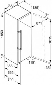 Холодильник однокамерный Liebherr KBef 4310 Comfort BioFresh нержавеющая сталь с покрытием SmartSteel/сталь KBef 4310-20 001