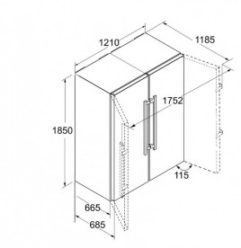 Холодильник Side by Side Liebherr SBSbs 8683 Premium BioFresh NoFrost нержавеющая сталь SmartSteel/легированная сталь BlackSteel SBSbs 8683-21 001