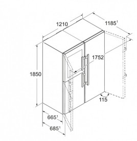 Холодильник Side by Side Liebherr SBSes 8496 PremiumPlus BioFresh NoFrost стекло/нержавеющая сталь SmartSteel/легированная сталь SBSes 8496-21 001