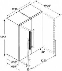 Холодильник Side by Side Liebherr SBSesf 7212 Comfort NoFrost нержавеющая сталь SmartSteel/сталь серебристый SBSesf 7212-26 001