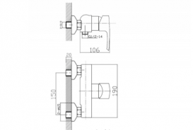 Смеситель для душа настенный однорычажный Imprese коллекция Horak хром 15170