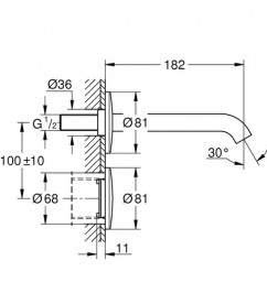 Инфракрасный кран для раковины Grohe Essence E настенный без смешивания хром 36447000
