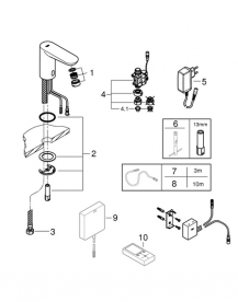 Інфрачервоний кран для раковини Grohe Euroeco Cosmopolitan E без змішування хром 36409000