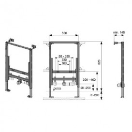 Инсталляция для биде 820 мм Tece Teceprofil металл 9330005