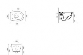 Інсталяція ТЕСЕ 940001 + підвісний безободковий унітаз Catalano Italy з кришкою і кріпленням у комплекті 1VS52RIT00 /5NLV5STF00/ 5KFST00