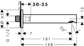 Вилив для змішувача Hansgrohe Zesis S настінний хром 74410000