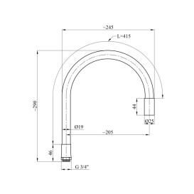 Вилив для змішувача Kroner KRM C802RSS хром/чорний CV023632