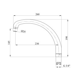 Излив для смесителя Kroner KRM C806 нержавеющая сталь хром CV023555