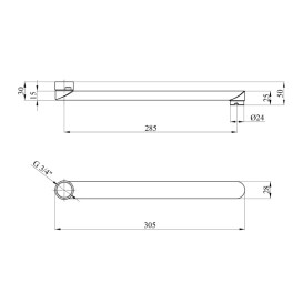 Излив для смесителя Kroner KRM C830 30 см нержавеющая сталь хром CV023556