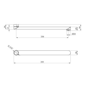 Вилив для змішувача Kroner KRM C835 35 см нержавіюча сталь хром CV011593