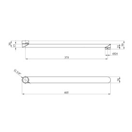 Излив для смесителя Kroner KRM C840 40 см нержавеющая сталь хром CV023558