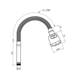 Излив для смесителя Kroner KRP ESG801 гибкий нержавеющая сталь CV030231