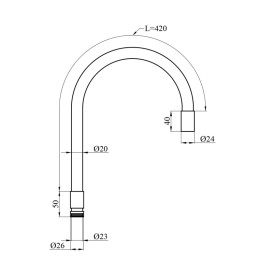 Излив для смесителя Kroner KRP ESG802RSS гибкий нержавеющая сталь/черный CV029540