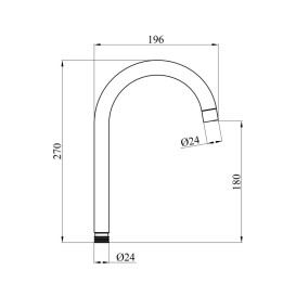 Излив для смесителя Kroner KRP ESG805 нержавеющая сталь CV029542