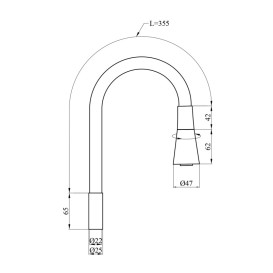 Вилив для змішувача Kroner KRP-C803BLK гнучкий хром/чорний CV031899