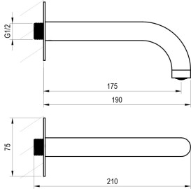 Вилив для змішувача Ravak Espirit настінний золото матове X07P1236