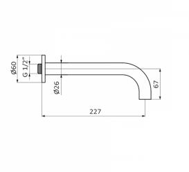 Вилив для змішувача у ванній GRB Hidromasaje нержавіюча сталь 00007013