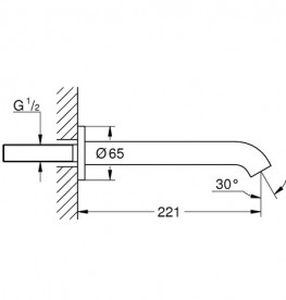 Вилив для змішувача у ванній Grohe Essence 22,1 см хром 13449001