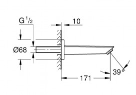 Излив для смесителя в ванной Grohe Eurosmart 171 мм черный матовый 134482433