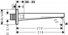 Излив для смесителя в ванной Hansgrohe Tecturis E 210 мм матовый белый 73410700