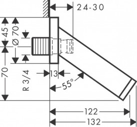 Излив для смесителя в ванной Hansgrohe Axor Starck 122 мм шлифованный черный хром 10410340